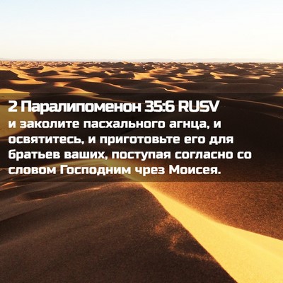 Picture 02 - 2 Паралипоменон 35:6 RUSV - и заколите пасхального - Bible Verse Picture