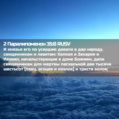 Picture 02 - 2 Паралипоменон 35:8 RUSV - И князья его по усердию - Bible Verse Picture