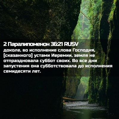Picture 02 - 2 Паралипоменон 36:21 RUSV - доколе, во исполнение - Bible Verse Picture