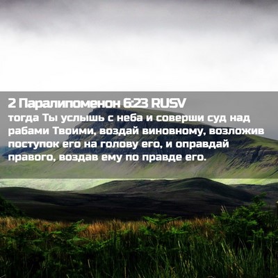 Picture 02 - 2 Паралипоменон 6:23 RUSV - тогда Ты услышь с неба и - Bible Verse Picture