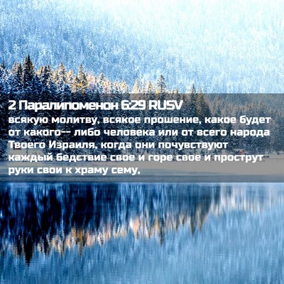 Picture 02 - 2 Паралипоменон 6:29 RUSV - всякую молитву, всякое - Bible Verse Picture