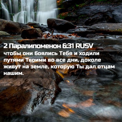 Picture 02 - 2 Паралипоменон 6:31 RUSV - чтобы они боялись Тебя и - Bible Verse Picture