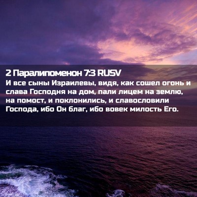 Picture 02 - 2 Паралипоменон 7:3 RUSV - И все сыны Израилевы, видя, - Bible Verse Picture