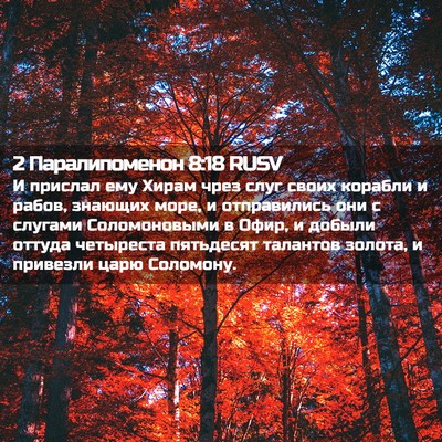 Picture 02 - 2 Паралипоменон 8:18 RUSV - И прислал ему Хирам чрез - Bible Verse Picture