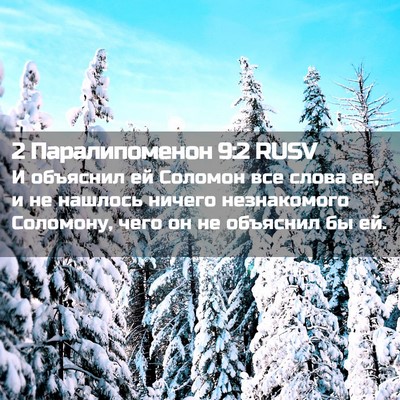 Picture 02 - 2 Паралипоменон 9:2 RUSV - И объяснил ей Соломон все - Bible Verse Picture
