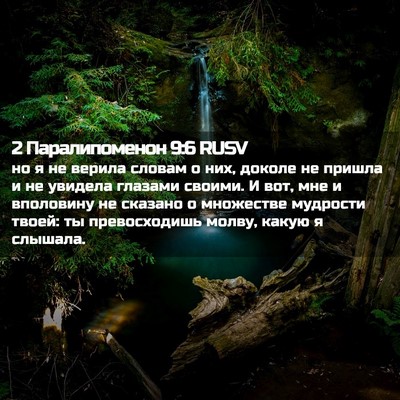 Picture 02 - 2 Паралипоменон 9:6 RUSV - но я не верила словам о них, - Bible Verse Picture