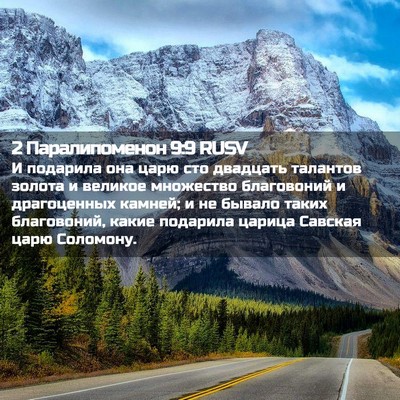 Picture 02 - 2 Паралипоменон 9:9 RUSV - И подарила она царю сто - Bible Verse Picture