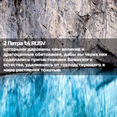 Picture 02 - 2 Петра 1:4 RUSV - которыми дарованы нам - Bible Verse Picture