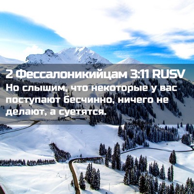Picture 02 - 2 Фессалоникийцам 3:11 RUSV - Но слышим, что некоторые у - Bible Verse Picture