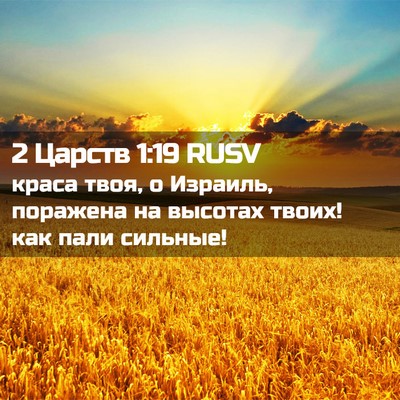 Picture 02 - 2 Царств 1:19 RUSV - краса твоя, о Израиль, - Bible Verse Picture