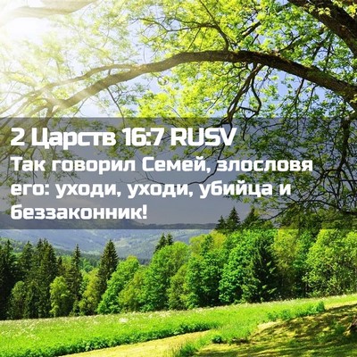 Picture 02 - 2 Царств 16:7 RUSV - Так говорил Семей, - Bible Verse Picture