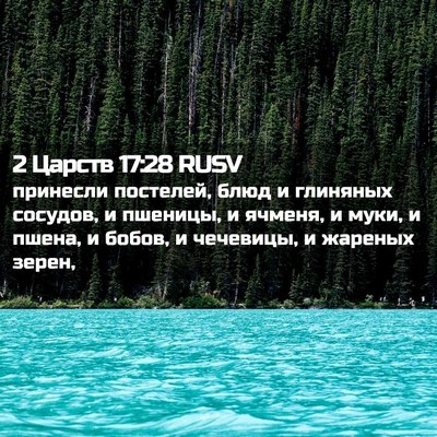 Picture 02 - 2 Царств 17:28 RUSV - принесли постелей, блюд и - Bible Verse Picture