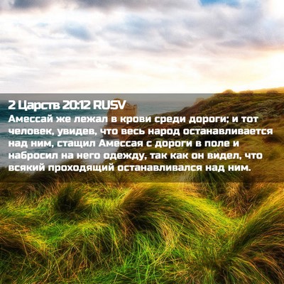 Picture 02 - 2 Царств 20:12 RUSV - Амессай же лежал в крови - Bible Verse Picture