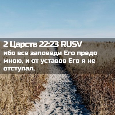 Picture 02 - 2 Царств 22:23 RUSV - ибо все заповеди Его предо - Bible Verse Picture