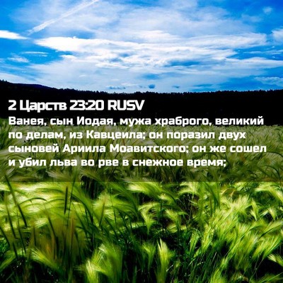 Picture 02 - 2 Царств 23:20 RUSV - Ванея, сын Иодая, мужа - Bible Verse Picture