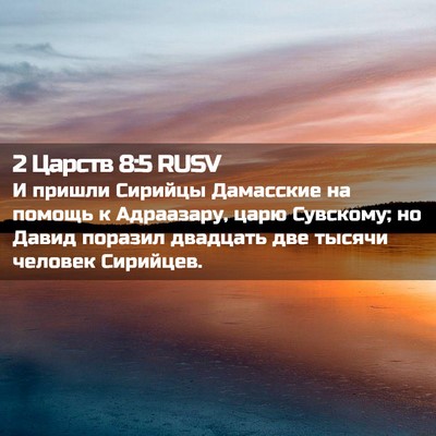 Picture 02 - 2 Царств 8:5 RUSV - И пришли Сирийцы Дамасские - Bible Verse Picture