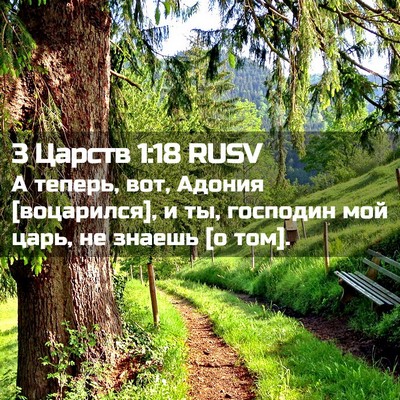 Picture 02 - 3 Царств 1:18 RUSV - А теперь, вот, Адония - Bible Verse Picture