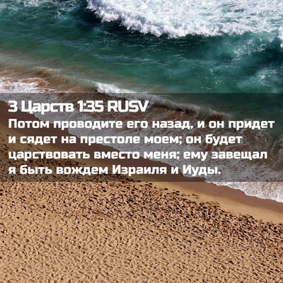 Picture 02 - 3 Царств 1:35 RUSV - Потом проводите его назад, - Bible Verse Picture