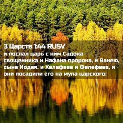 Picture 02 - 3 Царств 1:44 RUSV - и послал царь с ним Садока - Bible Verse Picture