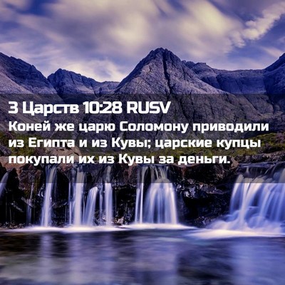 Picture 02 - 3 Царств 10:28 RUSV - Коней же царю Соломону - Bible Verse Picture