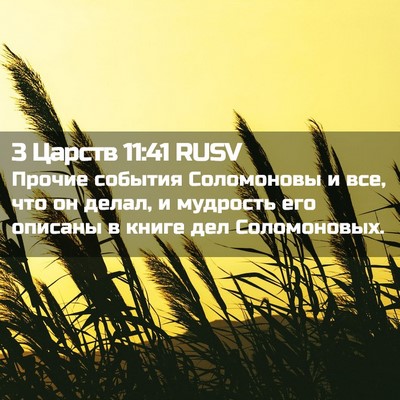 Picture 02 - 3 Царств 11:41 RUSV - Прочие события Соломоновы - Bible Verse Picture