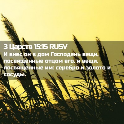 Picture 02 - 3 Царств 15:15 RUSV - И внес он в дом Господень - Bible Verse Picture