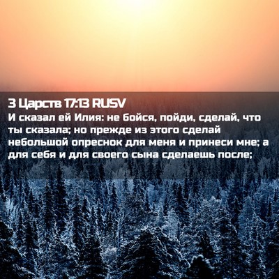 Picture 02 - 3 Царств 17:13 RUSV - И сказал ей Илия: не бойся, - Bible Verse Picture