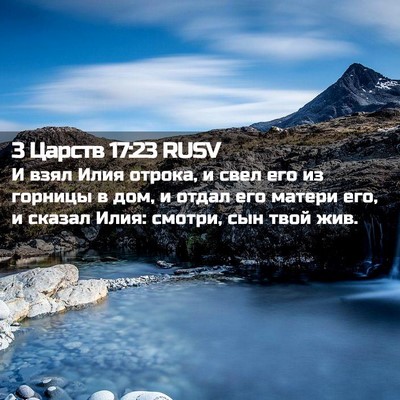 Picture 02 - 3 Царств 17:23 RUSV - И взял Илия отрока, и свел - Bible Verse Picture