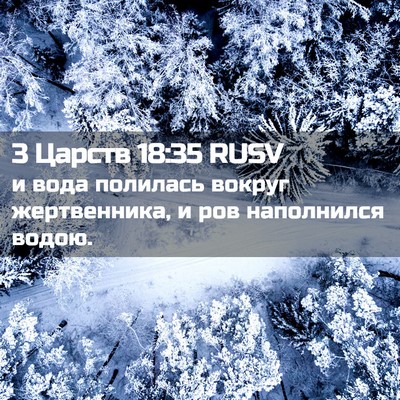 Picture 02 - 3 Царств 18:35 RUSV - и вода полилась вокруг - Bible Verse Picture