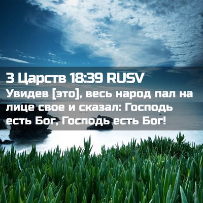 Picture 02 - 3 Царств 18:39 RUSV - Увидев [это], весь народ пал - Bible Verse Picture