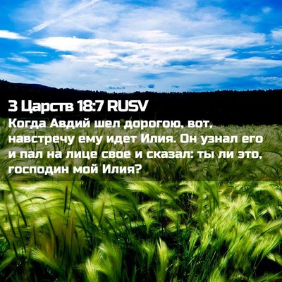 Picture 02 - 3 Царств 18:7 RUSV - Когда Авдий шел дорогою, - Bible Verse Picture