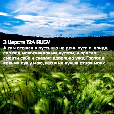Picture 02 - 3 Царств 19:4 RUSV - А сам отошел в пустыню на - Bible Verse Picture