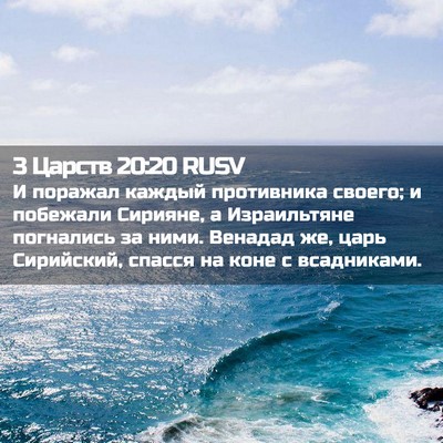 Picture 02 - 3 Царств 20:20 RUSV - И поражал каждый - Bible Verse Picture