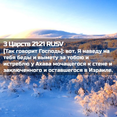 Picture 02 - 3 Царств 21:21 RUSV - [Так говорит Господь]: вот, - Bible Verse Picture