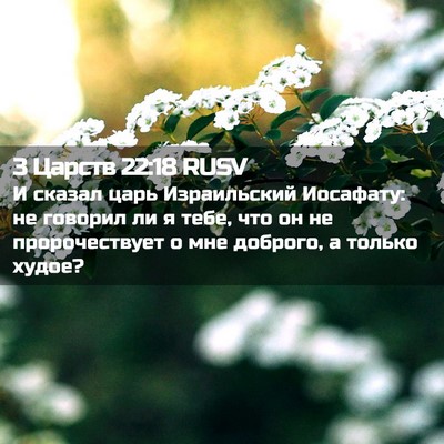 Picture 02 - 3 Царств 22:18 RUSV - И сказал царь Израильский - Bible Verse Picture