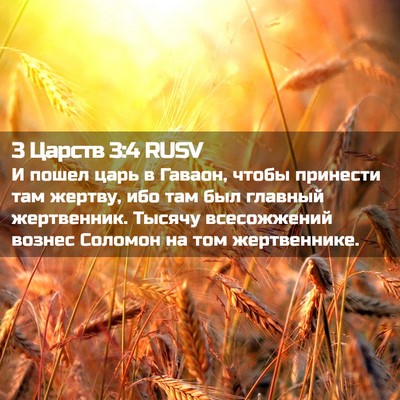 Picture 02 - 3 Царств 3:4 RUSV - И пошел царь в Гаваон, - Bible Verse Picture