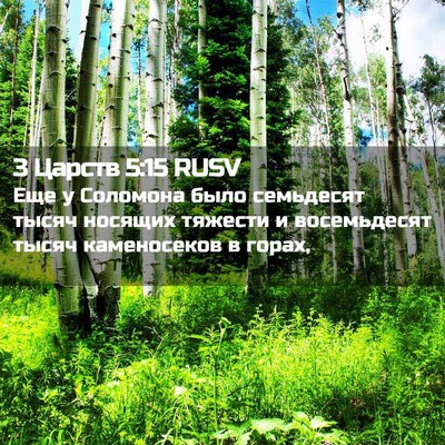 Picture 02 - 3 Царств 5:15 RUSV - Еще у Соломона было - Bible Verse Picture