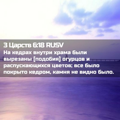 Picture 02 - 3 Царств 6:18 RUSV - На кедрах внутри храма - Bible Verse Picture