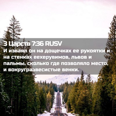 Picture 02 - 3 Царств 7:36 RUSV - И изваял он на дощечках ее - Bible Verse Picture