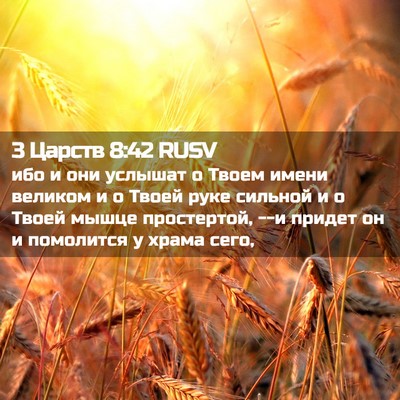 Picture 02 - 3 Царств 8:42 RUSV - ибо и они услышат о Твоем - Bible Verse Picture