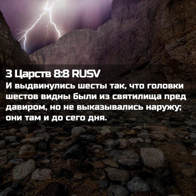 Picture 02 - 3 Царств 8:8 RUSV - И выдвинулись шесты так, - Bible Verse Picture