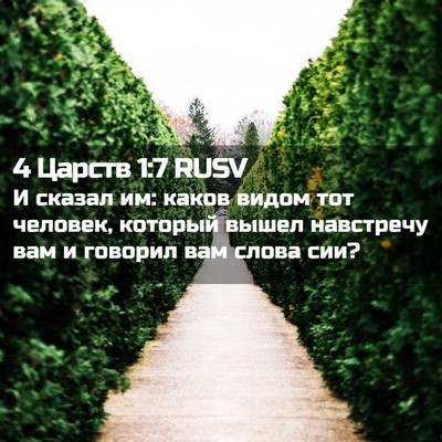 Picture 02 - 4 Царств 1:7 RUSV - И сказал им: каков видом - Bible Verse Picture