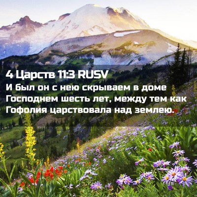 Picture 02 - 4 Царств 11:3 RUSV - И был он с нею скрываем в - Bible Verse Picture