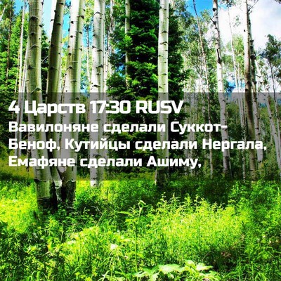 Picture 02 - 4 Царств 17:30 RUSV - Вавилоняне сделали - Bible Verse Picture