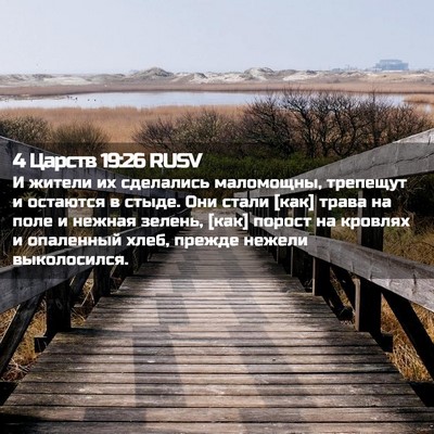 Picture 02 - 4 Царств 19:26 RUSV - И жители их сделались - Bible Verse Picture