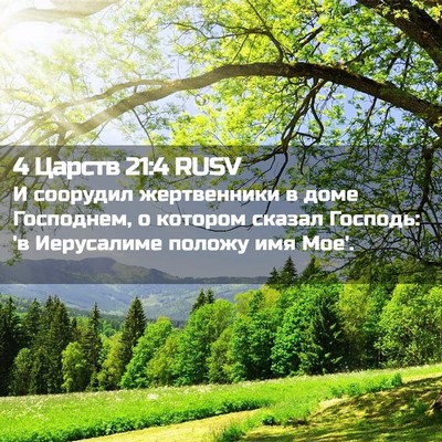 Picture 02 - 4 Царств 21:4 RUSV - И соорудил жертвенники в - Bible Verse Picture