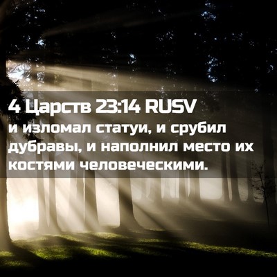 Picture 02 - 4 Царств 23:14 RUSV - и изломал статуи, и срубил - Bible Verse Picture