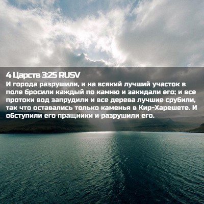 Picture 02 - 4 Царств 3:25 RUSV - И города разрушили, и на - Bible Verse Picture