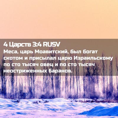 Picture 02 - 4 Царств 3:4 RUSV - Меса, царь Моавитский, был - Bible Verse Picture