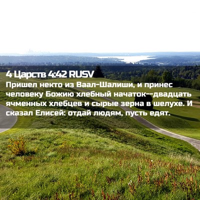 Picture 02 - 4 Царств 4:42 RUSV - Пришел некто из - Bible Verse Picture